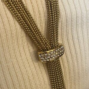 Vintage NOLAN MILLER Multi Strand Gold Tone Lariat Necklace